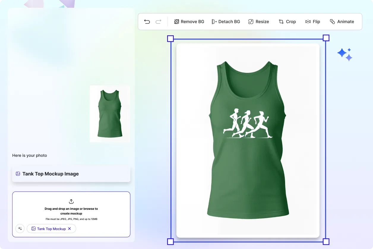 Free AI Tank Top Mockup Image Generator, Free AI Tank Top Mockup Maker Online